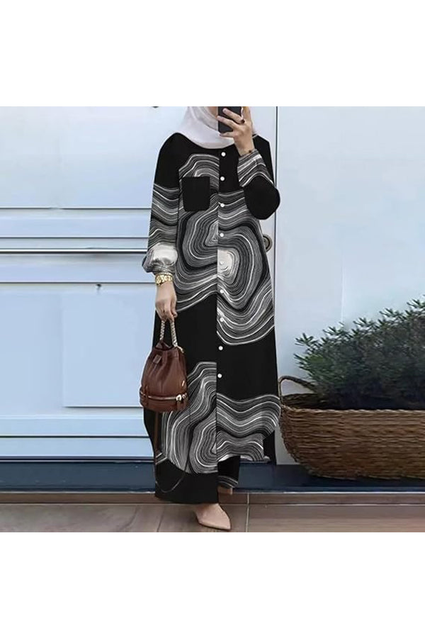 Women’s Muslim 2-Piece Set – Leg Pants Abaya Outfit