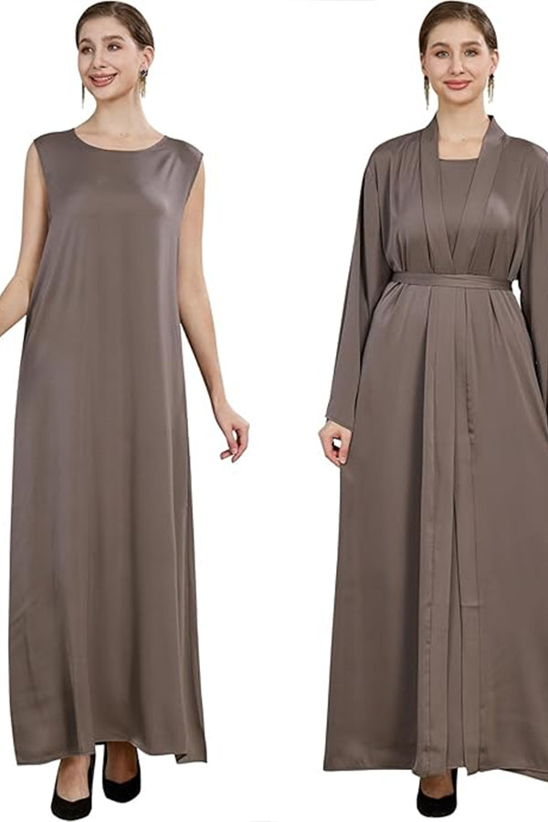 Khalat Women’s Muslim Abaya Dress 3-Piece Set