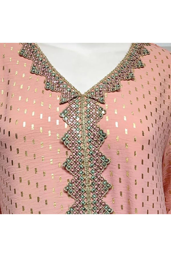 FPOVFPO Women's Muslim Abaya One-Piece V Neck