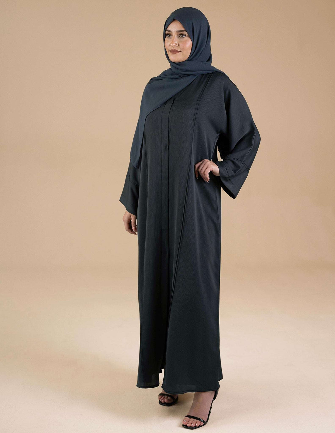 Essential Open Abaya - Imaan Grey