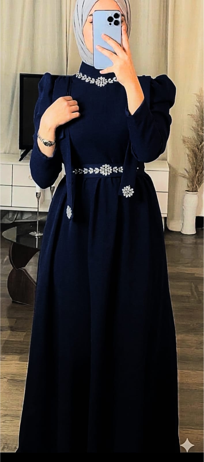 Hand-Embellished Crystal Abaya