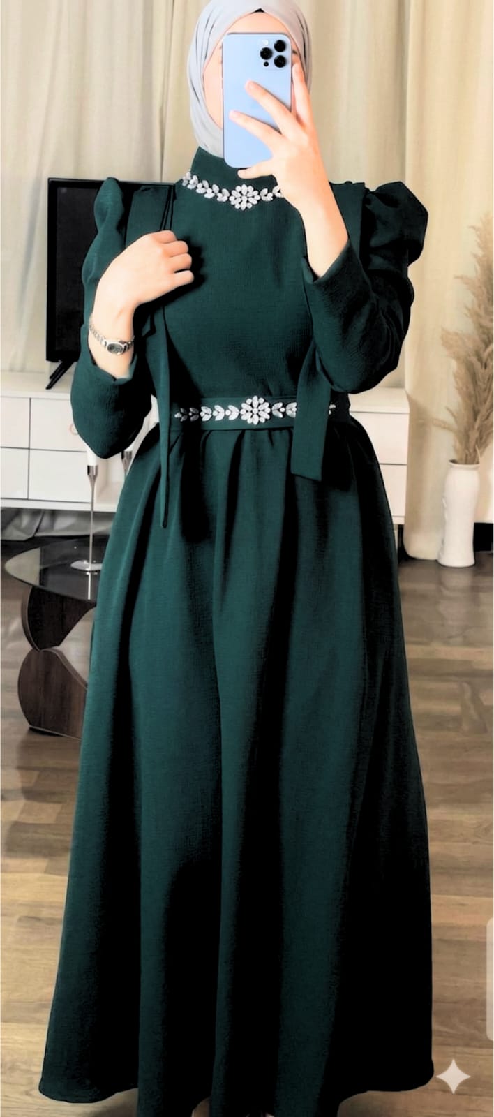 Hand-Embellished Crystal Abaya