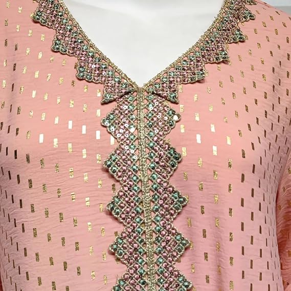 FPOVFPO Women's Muslim Abaya One-Piece V Neck