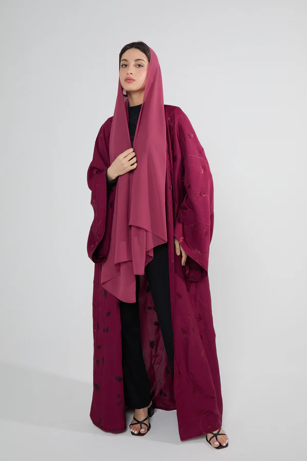 Ruby Noor Embroidered Open Abaya