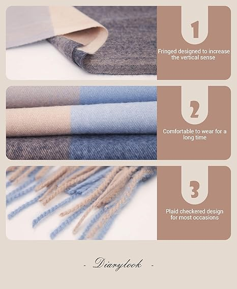 Plaid Warm Blanket Scarf for Winter