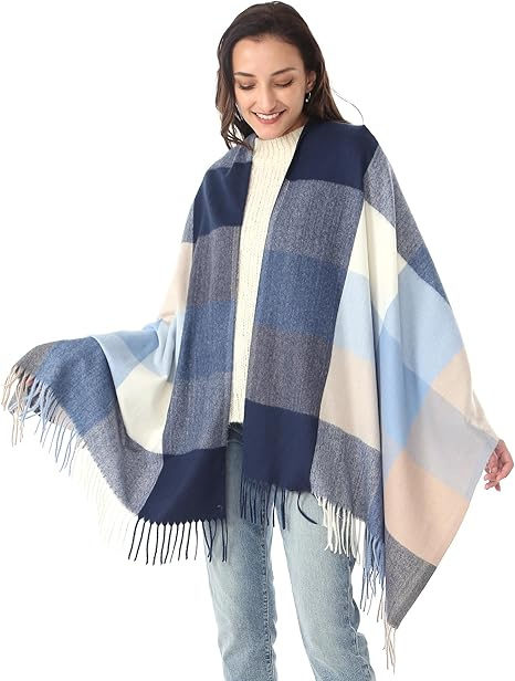 Plaid Warm Blanket Scarf for Winter