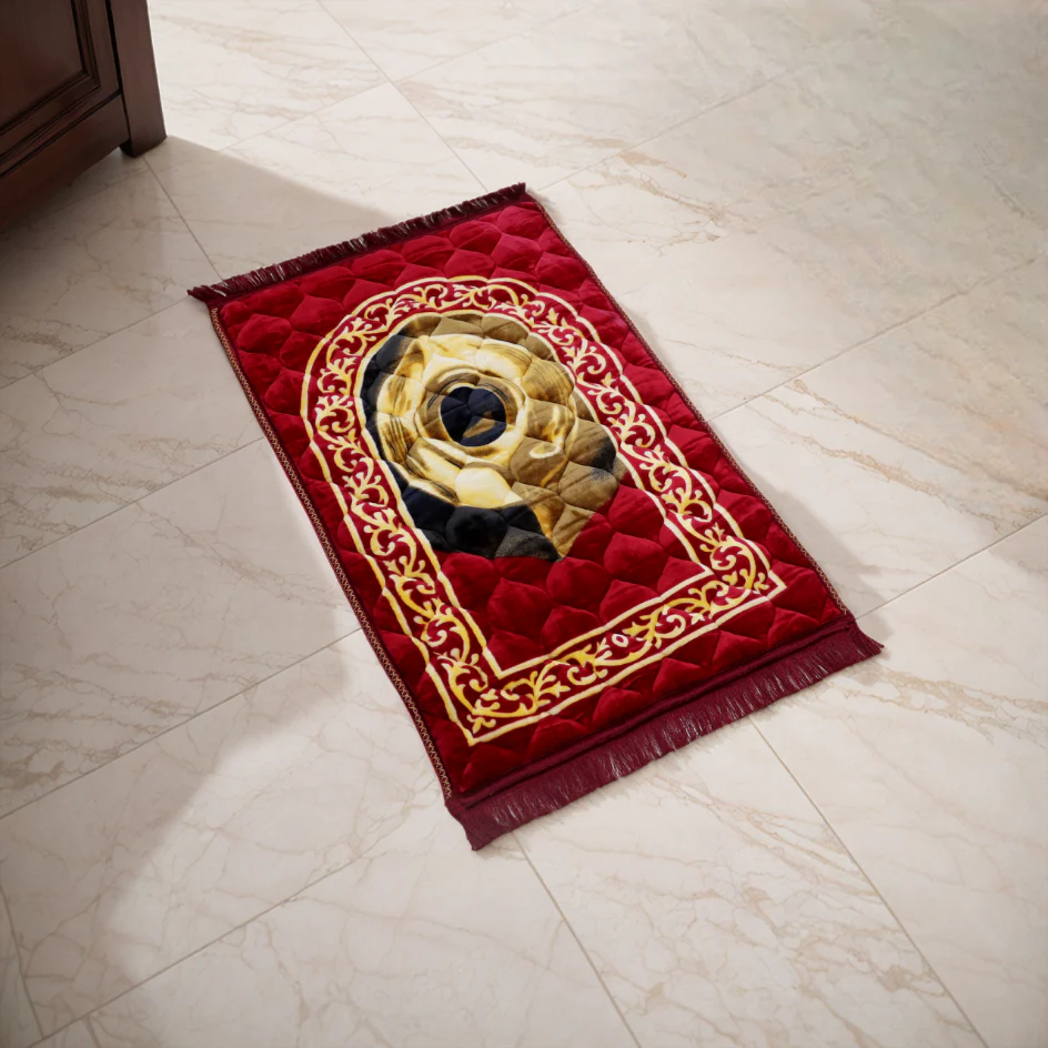 Kiswah Printed Prayer Mat-Imperial Red